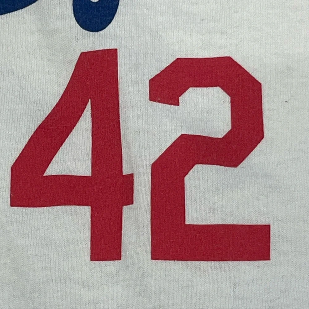 Jackie Robinson #42 Brooklyn Dodgers White Shirt Size Large - Picture 4 of 16